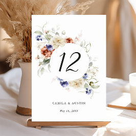 Tarjeta De Mesa Boda del marco del círculo floral del jardín