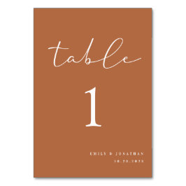 Tarjeta De Mesa Boda del Naranja Quemado de Boho Fall