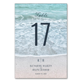 Tarjeta De Mesa Boda del océano azul turquesa