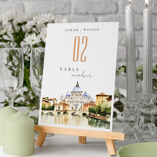 Tarjeta De Mesa Boda del paisaje acuático de la Ciudad del Vatican (Subido por el creador)