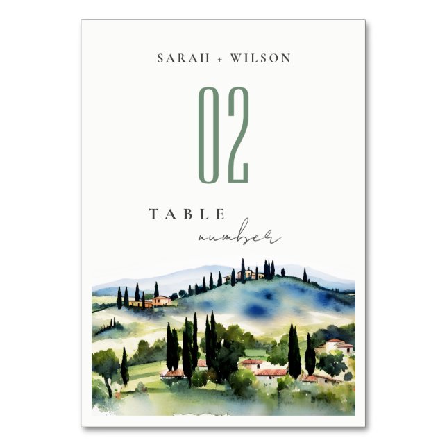 Tarjeta De Mesa Boda del paisaje acuático de la Toscana Italia (Anverso)