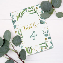 Tarjeta De Mesa Boda del patrón de eucalipto botánico Número de ta