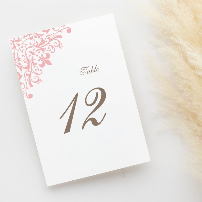 Tarjeta De Mesa Boda del patrón de Regencia Rosa Fleur de Lis de F (Subido por el creador)