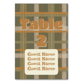 Tarjeta De Mesa Boda del patrón de tartán celta escocés