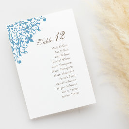 Tarjeta De Mesa Boda del patrón Regency French Blue Fleur de Lis