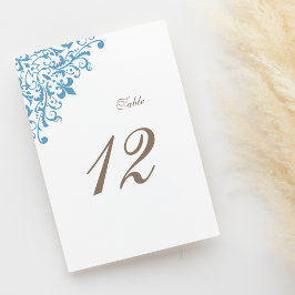 Tarjeta De Mesa Boda del patrón Regency French Blue Fleur de Lis