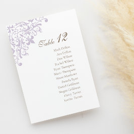 Tarjeta De Mesa Boda del patrón Regency Purple Fleur de Lis