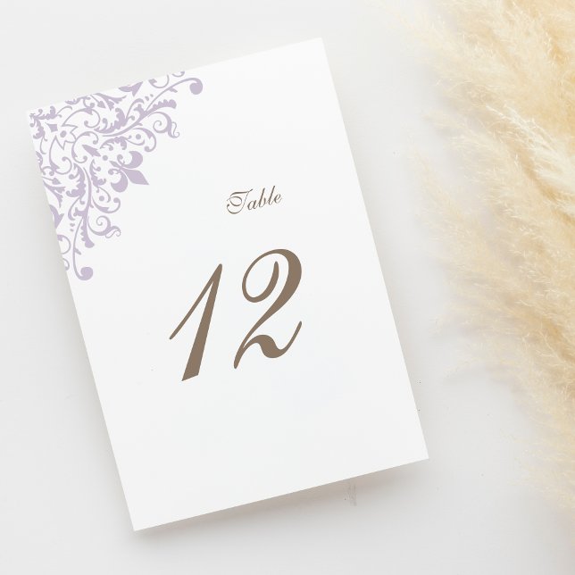 Tarjeta De Mesa Boda del patrón Regency Purple Fleur de Lis (Subido por el creador)