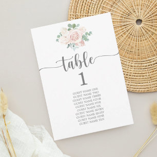 Tarjeta de mesa Boda del plan de asientos Rubor Fl