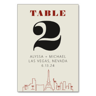 Tarjeta De Mesa Boda del Skyline Casino Las vegas