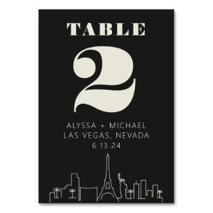 Tarjeta De Mesa Boda del Skyline Casino Las vegas