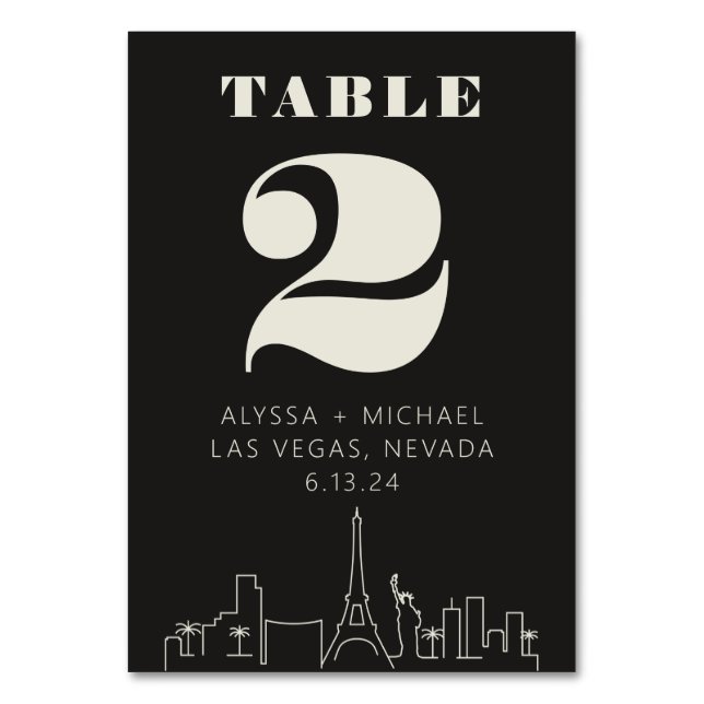 Tarjeta De Mesa Boda del Skyline Casino Las vegas (Anverso)