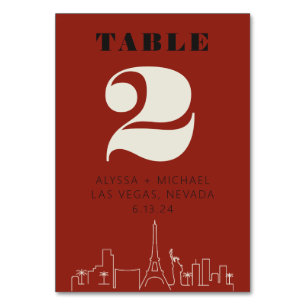 Tarjeta De Mesa Boda del Skyline Casino Las vegas