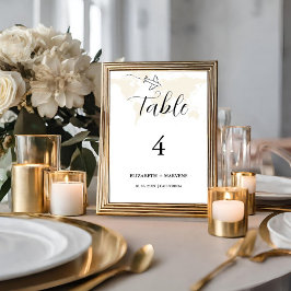 Tarjeta De Mesa Boda del tema del viaje de Destiación Moderna