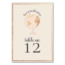Tarjeta De Mesa Boda del tema del viaje del mapa del mundo de la a