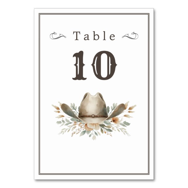 Tarjeta De Mesa Boda del vaquero salvaje del oeste (Reverso)