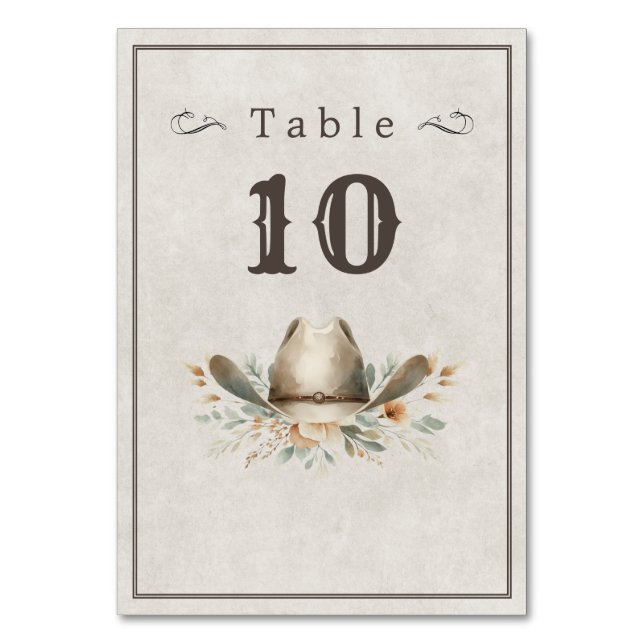 Tarjeta De Mesa Boda del vaquero salvaje del oeste (Reverso)