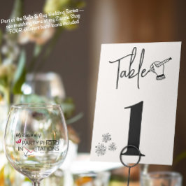 Tarjeta De Mesa Boda dibujado a mano Número de tabla