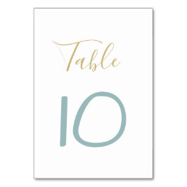 Tarjeta De Mesa Boda dorado y azul turbio