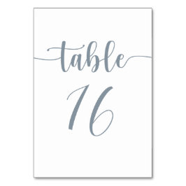 Tarjeta De Mesa Boda Dusty Blue moderno y sencillo
