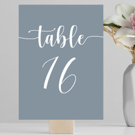 Tarjeta De Mesa Boda Dusty Blue moderno y sencillo