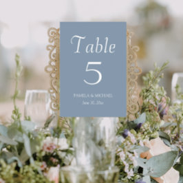Tarjeta De Mesa Boda Dusty Blue Simple Style