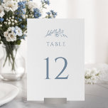 Tarjeta De Mesa Boda Dusty Blue Wildflower<br><div class="desc">Mejore su decoración de recepción con nuestros números de mesa Bodas de flores silvestres azul turquesa. Estos números,  adornados con delicadas flores silvestres,  le dan un toque de sofisticación a sus asientos. Guíe a sus invitados sin esfuerzo a través de su elegante celebración.</div>