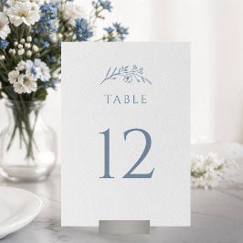 Tarjeta De Mesa Boda Dusty Blue Wildflower