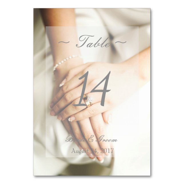 Tarjeta De Mesa Boda editable del anillo de diamante de novia Núme (Anverso)