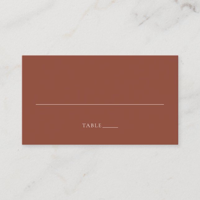 Tarjeta De Mesa Boda Editorial Moderno de Cobre Rústico (Anverso)
