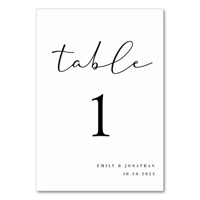 Tarjeta De Mesa Boda elegante (Anverso)
