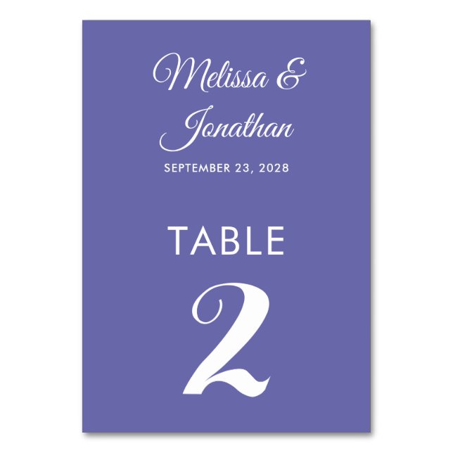 Tarjeta De Mesa Boda elegante blanca y sencilla (Anverso)