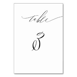 Tarjeta De Mesa Boda Elegante Blanco Negro Moderno Script No 3