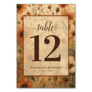 Tarjeta De Mesa Boda Elegante Boho Chic Flores Silvestres