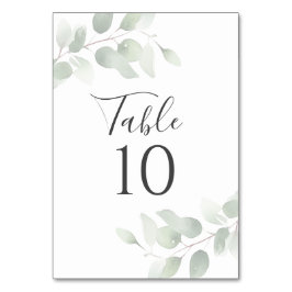 Tarjeta De Mesa Boda elegante con vegetación de eucalipto 