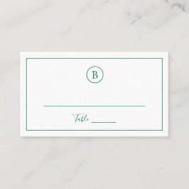 Tarjeta De Mesa Boda elegante de esmeralda verde tradicional