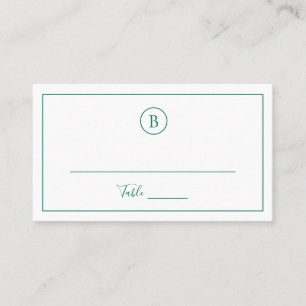 Tarjeta De Mesa Boda elegante de esmeralda verde tradicional