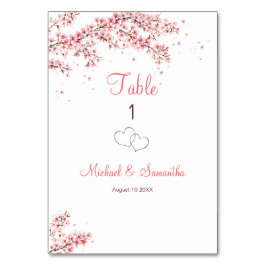 Tarjeta De Mesa Boda elegante de flor de cerezo