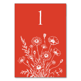 Tarjeta de mesa Boda-elegante de flores silvestres