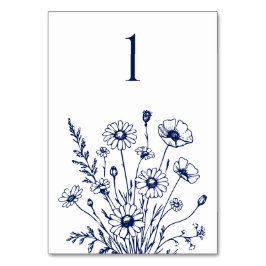 Tarjeta de mesa Boda-elegante de flores silvestres