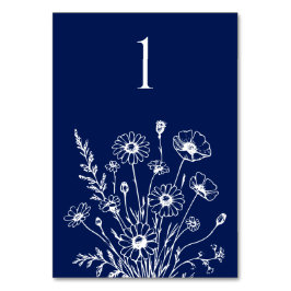 Tarjeta de mesa Boda-elegante de flores silvestres