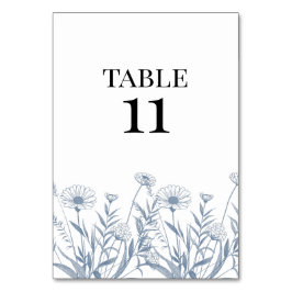Tarjeta De Mesa Boda elegante de flores silvestres pervinca