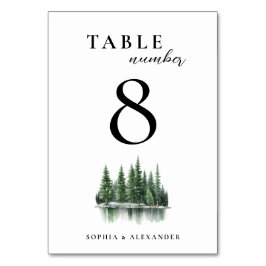 Tarjeta De Mesa Boda elegante de los bosques de invierno