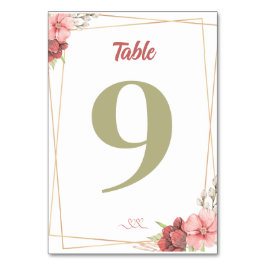 Tarjeta De Mesa Boda elegante de oro