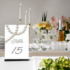 Tarjeta De Mesa Boda elegante de Pearls