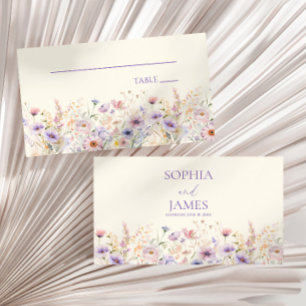 Tarjeta De Mesa Boda elegante de prado de flores silvestres rosa p