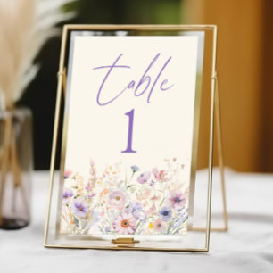 Tarjeta De Mesa Boda elegante de prado de flores silvestres rosa p