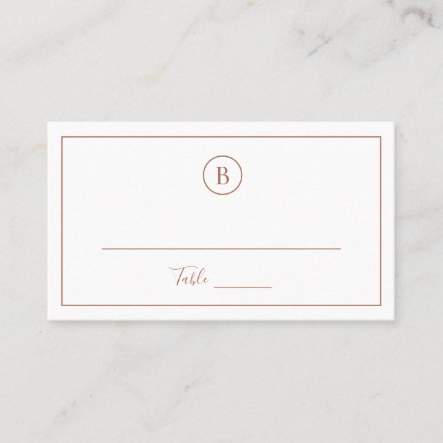 Tarjeta De Mesa Boda elegante de terracota tradicional (Anverso)