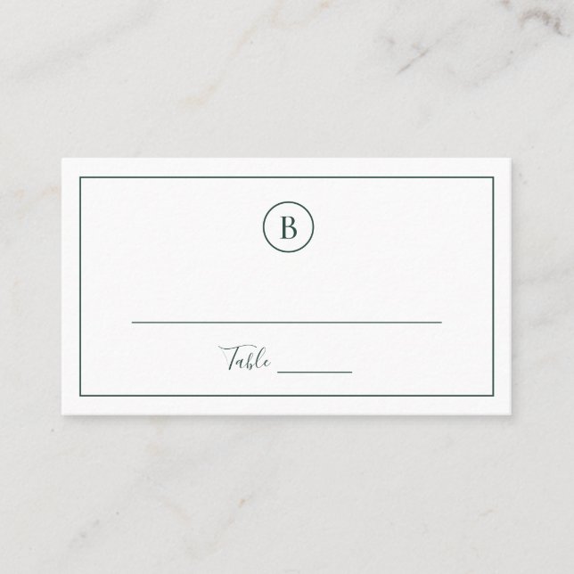 Tarjeta De Mesa Boda elegante de verde bosque tradicional (Anverso)
