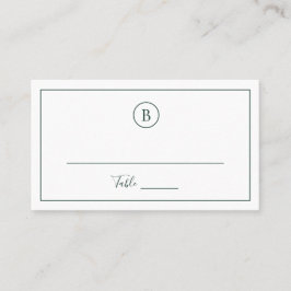 Tarjeta De Mesa Boda elegante de verde bosque tradicional